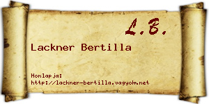 Lackner Bertilla névjegykártya